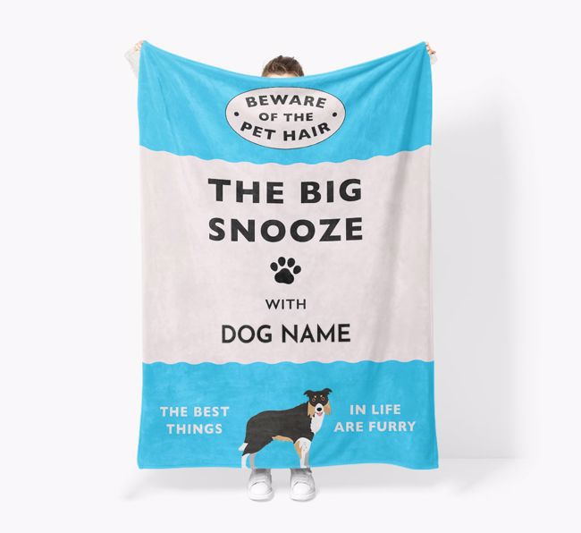 'The Big Snooze' - Personalized Sherpa Fleece Blanket with {breedFullName} Yappicon